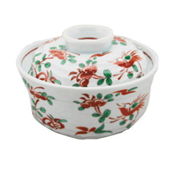 KY1−03 赤絵花鳥蓋物 強化磁器