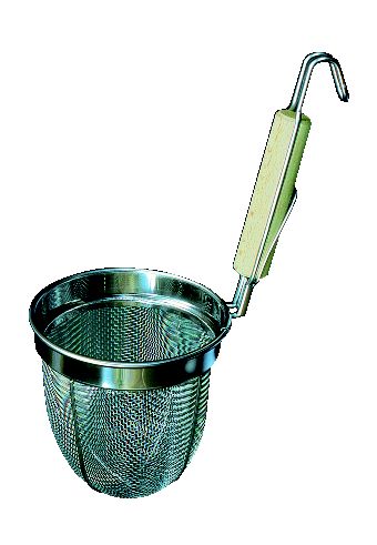 ■お得な10個セット■フジボシ 18-8 木柄うどんてぼ (10メッシュ)【そば揚 ステンレス ラーメンてぼ】【テボ】【湯切り】【麺揚げ】【業務用厨房機器厨房用品専門店】■お得な10個セット■