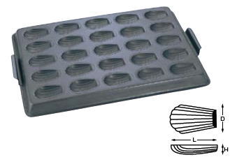 Wテフロン WJ テフロン 貝型マドレーヌ 天板 25面【製菓用品】【製菓道具】【オーブン用】【型】【ケーキ焼き型】【業務用厨房機器厨房用品専門店】