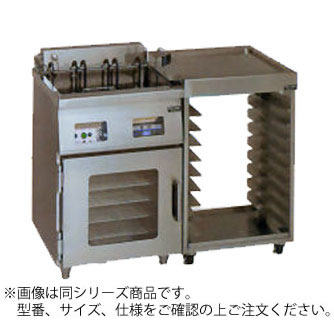 ※メーカー直送商品の為、代金引換には対応しておりません。 ※画像は同シリーズ商品です。 　型番、サイズ、仕様をご確認の上ご注文下さい。 ※ドーナツフライヤー本体は別売りです。 ※型式末尾のLはドーナツフライヤー本体が左置き、Rは右置きです。 　プルダウンよりご確認下さい。 フライヤーとホイロがひとつに！ドーナツやカレーパンなど人気メニューに最適。 ・サイドラックの天板には傾斜をつけ、油切りした油がフライヤーの油槽に戻る形状です。 コスト削減にも貢献します。 【外形寸法】間口450×奥行600×高さ895mm ※型式末尾のLはドーナツフライヤー本体が左置き、Rは右置きです。 ※ドーナツフライヤー本体がご購入頂けます。 ■■■■配送についての注意■■■■■ ・運送業者の運転手さんは原則1人の為、中型、大型商品の荷下ろしが出来ませんので、 配達当日は荷下ろしできるように、 人手をご用意下さい。 ・3～4人で持ち運ぶ事が困難な重量物の商品は支店止めとなります。 支店止めの場合はご足労ですが、お近くの営業所までお引き取りに行って頂く形になります。 #recommend#