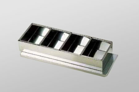 SA18-8半田ヤクミ入 4ヶ入長 【薬味容器】【薬味入れ】【業務用保存容器】【18-8ステンレス】【Ω】【業務用厨房機器厨房用品専門店】