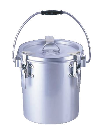 シルバーアルマイト丸型二重クリップ付食缶 237-B (6l) 【業務用食缶】【業務用ポット】【アルマイト】【業務用厨房機器厨房用品専門店】【給食】【仕出し】