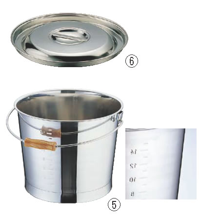 18-8プレスバケツ (目盛付) 15l 【ステンレスバケツ】【18-8ステンレス】【業務用厨房機器厨房用品専門店】