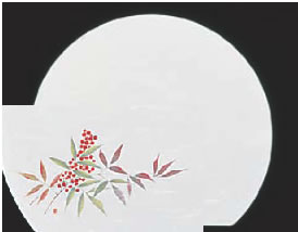 遠赤抗菌和紙 尺3半月まっと(100枚) 南天 WH-4【敷紙】【会席紙】【会席マット】【業務用厨房機器厨房用品専門店】