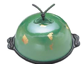 アルミ高瀬陶板鍋 金彩・緑 中 15cm 【鍋料理】【フタ付き】【蓋付き】【業務用厨房機器厨房用品専門店】