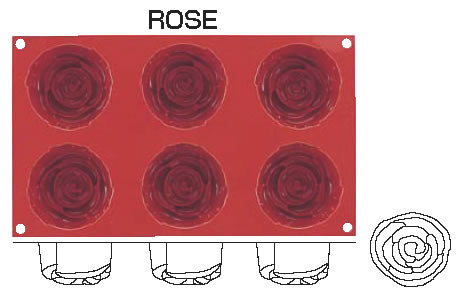 マルテラートフレキシブルモルドSF077 76 ローズ 6ヶ取 【シリコン型 ベーキングモルド】【ケーキ型 洋菓子焼型 】【製菓用品 製パン用品】【フレキシブルモルド 天板型】【Martelato】【業務用厨房機器厨房用品専門店】