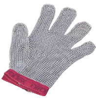 ニロフレックス メッシュ手袋5本指（片手） L L5(青)【金属メッシュ手袋】【niroflex】【防刃】【特殊手袋】【業務用厨房機器厨房用品専門店】