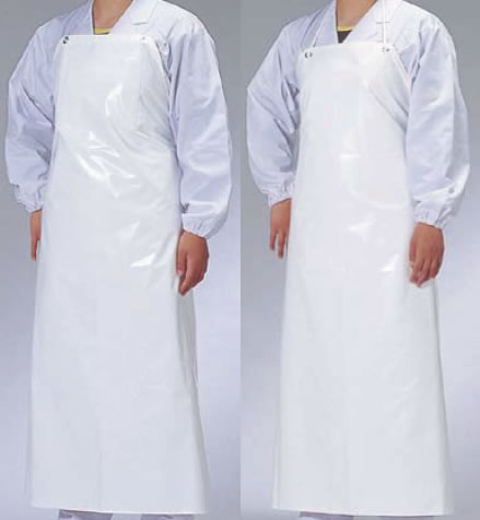 カルツ 胸付前掛 芯付・ヒモ無【エプロン 水回り用】【厨房エプロン】【食品工場】【飲食店用】【業務用厨房機器厨房用品専門店】