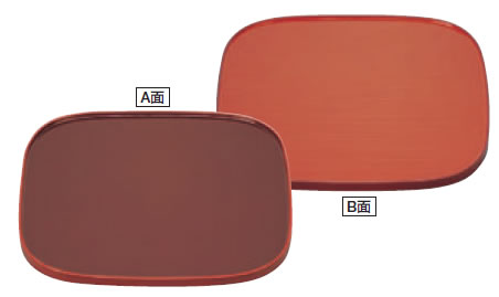 くつわ両面盆 溜布目/朱布目【お盆】【和風盆】【料理盆】【会席盆】【懐石盆】【木製盆】【トレイ】【トレー】【1-127-18】