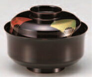 4.5寸天竜寺椀 溜三色扇面【椀物】【煮物椀】【椀盛り】【菜盛り椀】【雑煮椀】【多用椀】【正月に】【..