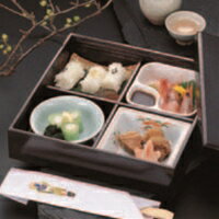 8.5寸松花堂 外溜布目内千筋 オヤフタ 十字仕切付【松花堂】【弁当箱】【幕の内弁当】【宴会弁当】【懐石】【1-320-3】