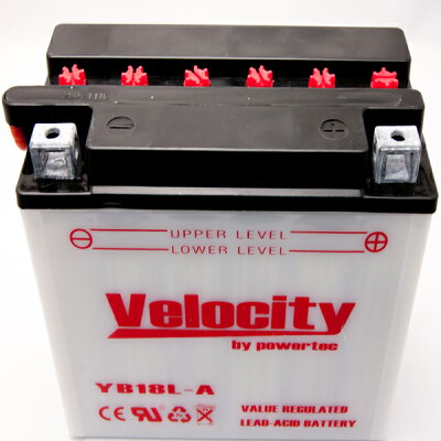 【Velocity】バイクバッテリーYB18L-AGM18A-3A互換対応1年保証開放式液別(液付属)
