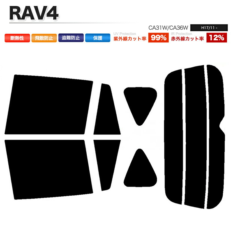 カーフィルム カット済み リアセット RAV4 CA31W CA36W スモークフィルム