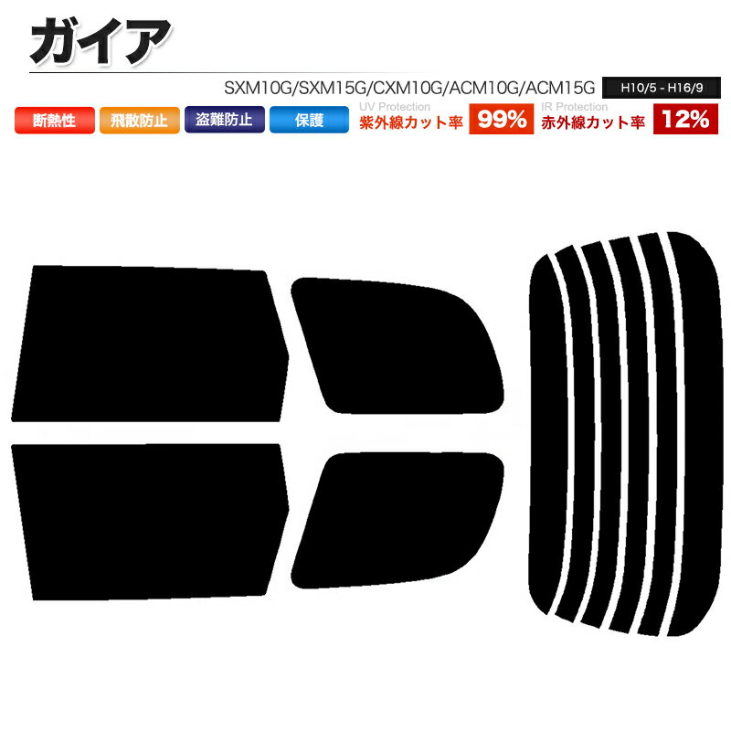 カーフィルム カット済み リアセット ガイア SXM10G SXM15G CXM10G ACM10G ACM15G スモークフィルム