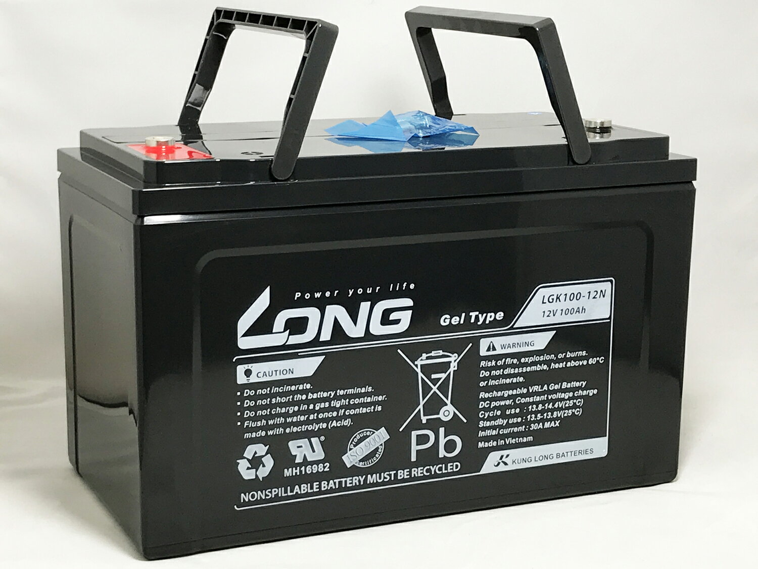 LONG 12V100Ah 耐久性2倍 期待寿命10〜15年 あらゆる電源用途 密閉型ゲルバッテリー LGK100-12N 高サイクル 長寿命 完全密封型鉛蓄電池 ソーラー発電用 船舶やキャンピングカーのサブバッテリー などに特に最適（沖縄県 離島には配送できません）