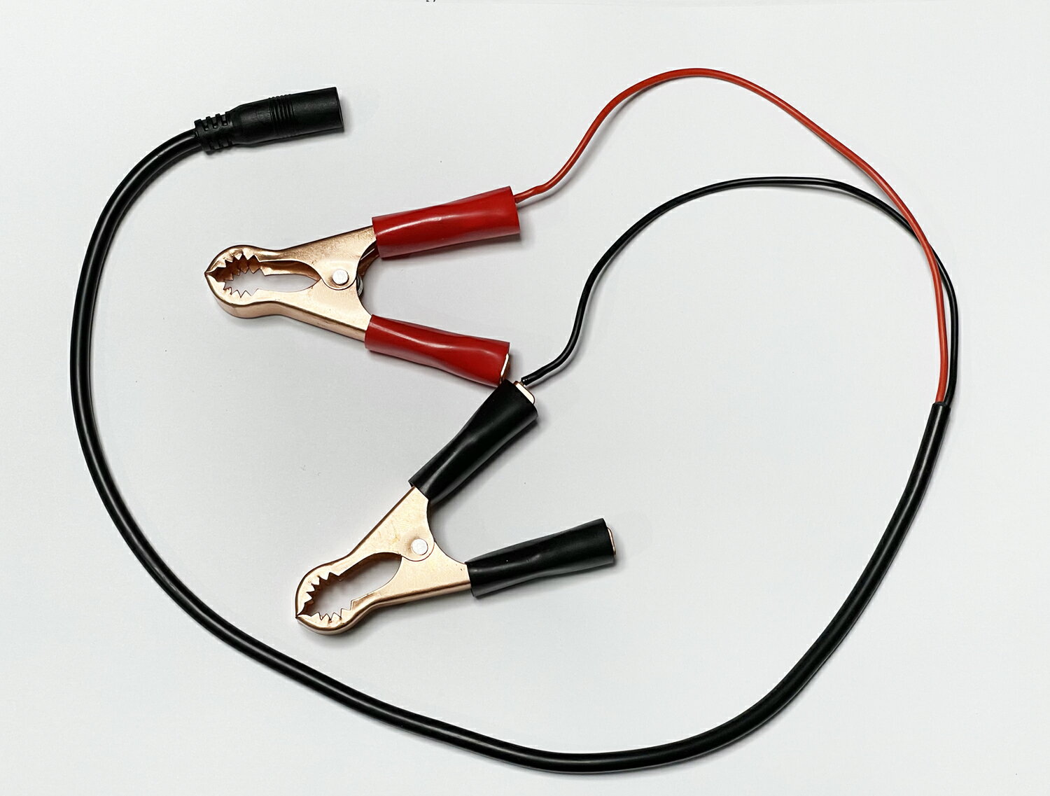送料無料　標準DCジャック5521付ワニ口クリップケーブル　銅線太さ0.75sq