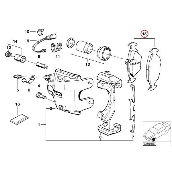 【Febi bilstein】 フロントブレーキパッド [BMW,6シリーズ,E24 / 34111162535,34111157569,16000]