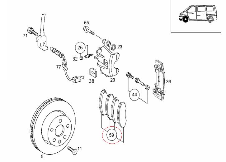 【Febi bilstein】 フロントブレーキパッド [Benz,ベンツ,Vクラス,W638 / 0034205420,0004214110,16094]