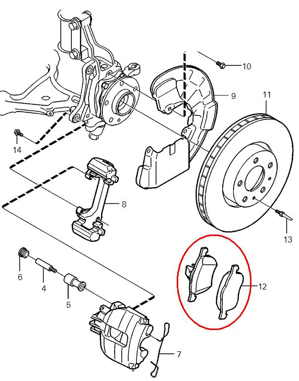 【Febi bilstein】 フロントブレーキパッド [VOLVO,ボルボ,V70 / 8634921,8623861,16359] 2