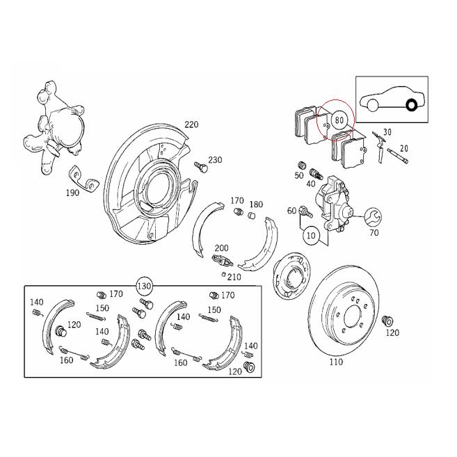 【Febi bilstein】 リアブレーキパッド(1ピン) [Benz,ベンツ,CLKクラス,C208 / 0044201720,0044209120,16147]