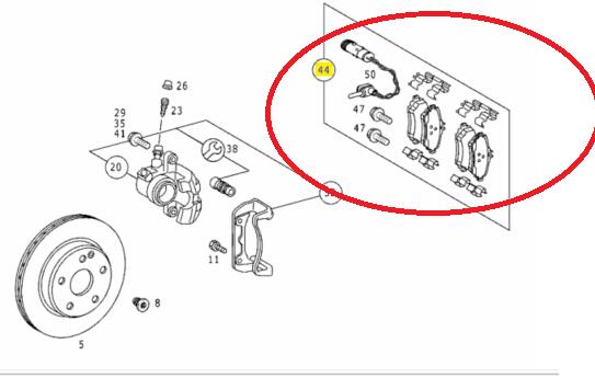 【Febi bilstein】 フロントブレーキパッド [Benz,ベンツ,VANEO,バネオ / 4144200220,16439]