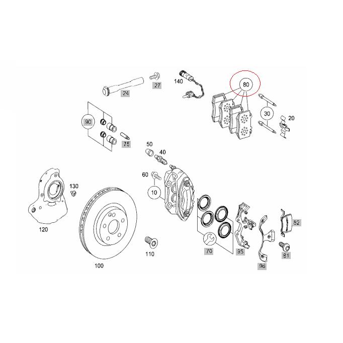 【Febi bilstein】 フロントブレーキパッド [Benz,ベンツ,SLクラス,R230 / 0044208020,0044206220,16745]
