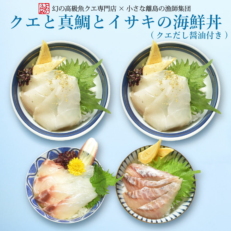 長崎産天然クエと真鯛とイサキの海鮮丼セット(クエだし...