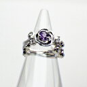 誕生石・宝石のヨコヤマで買える「【10%OFFクーポン1日23:59まで】天然ダイヤ&アメジストフラワーベビーリングネックレス【2月誕生石】」の画像です。価格は9,500円になります。