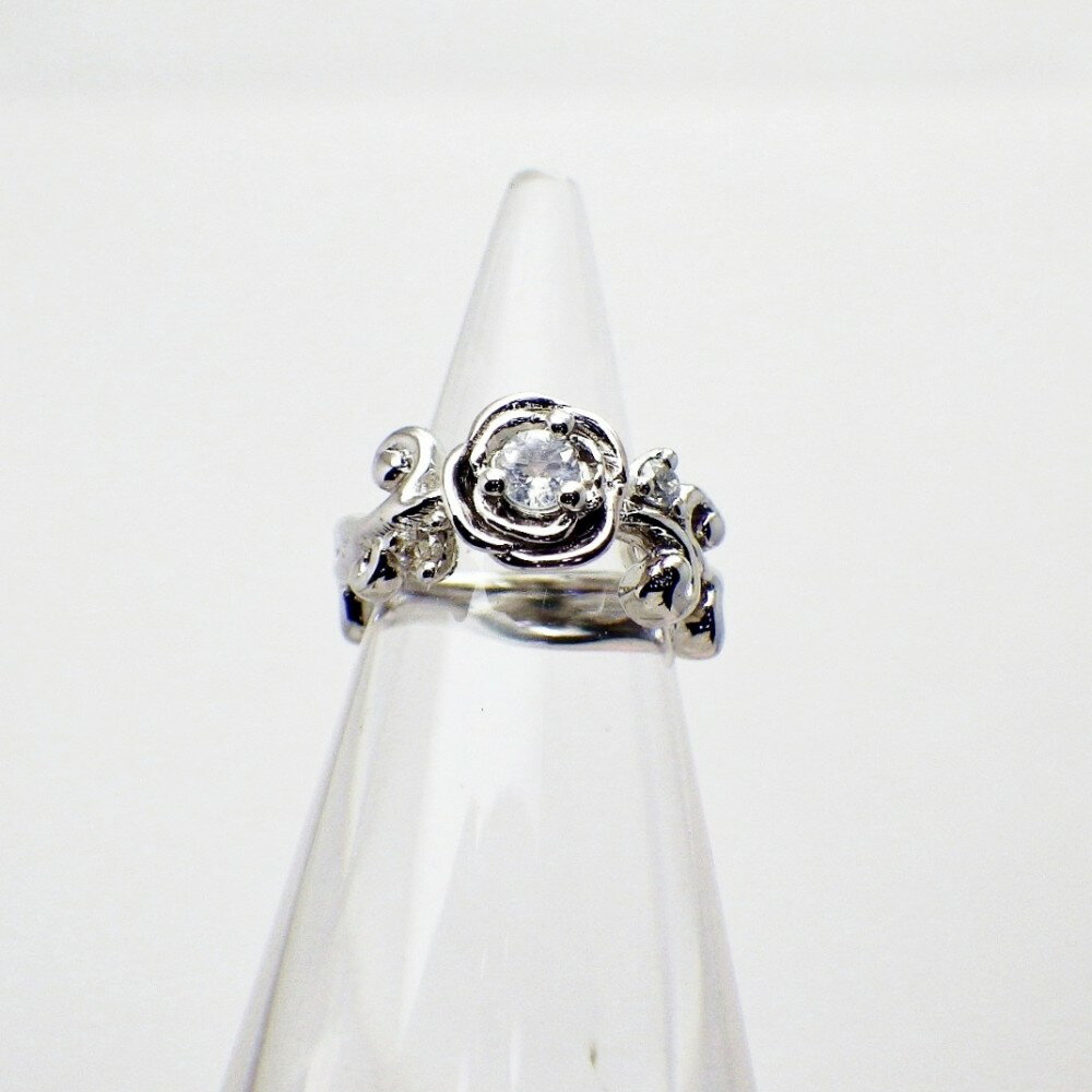 【クーポン配布中】天然ダイヤ＆ブルームーンストーンフラワーベビーリングネックレス【6月誕生石】