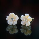 【クーポン配布中】桜 ピアス さくら ピアス サクラ ピアス ピンクシェル&アクアマリンフラワーピアス アクアマリン ピアス 桜ピアス さくらピアス サクラピアス 花ピアス フラワーモチーフ 3月誕生石
