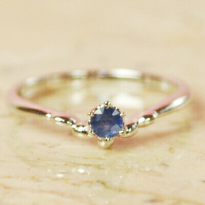 【クーポン配布中】天然サファイヤV字ラインリング 9月誕生石 サファイアリング