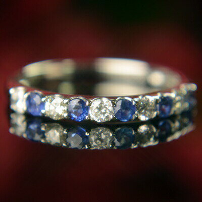 【エントリーでP10倍＆クーポン＆SS限定価格】Ptプラチナ サファイヤ＆ダイヤモンドハーフエタニティリング サファイヤ サファイア ダイヤモンド リング ダイアモンド プラチナ スイートテン 刻印無料