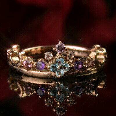 【クーポン配布中】【送料無料】天然石ティアラピンキーリング『sucre シュクレ』【リング】【ティアラ】【ティアラリング】【ピンキーリング】【0号】【1号〜】【...