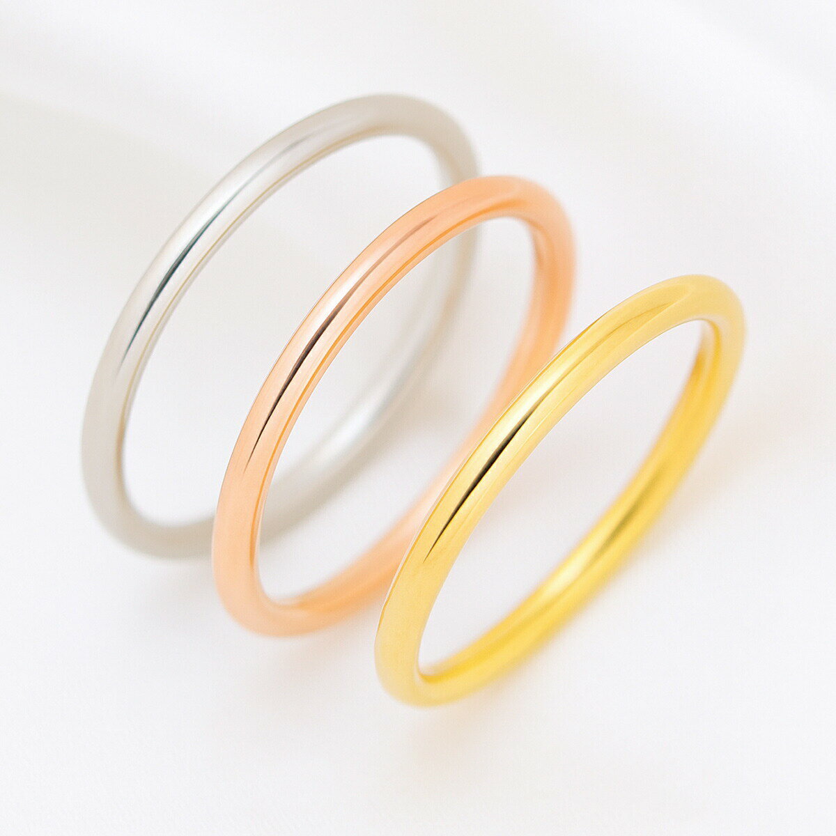 【エントリーでP10倍＆クーポン＆SS限定価格】リング 指輪 1.4mm ステンレスリング サージカルステンレス 金属アレルギー対応 金アレ 18Kコーティング ゴールド シルバー ピンクゴールド ピンキーリング ペアリング 1000円ポッキリ 送料無料 プチプラ ニッケルフリー