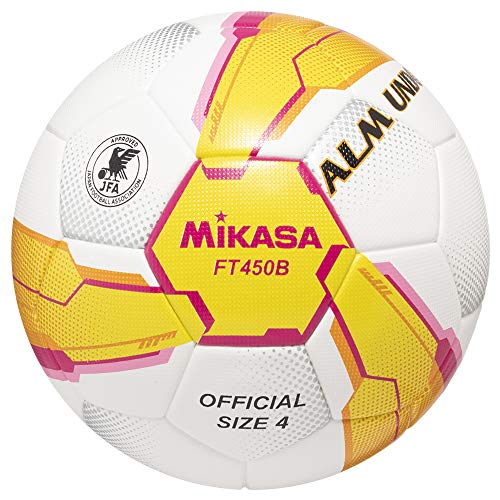 サッカーボール（ジュニア） 【送料無料】【ミカサ】 MIKASA 　サッカーボール 4号球　人工皮革 ALMUNDO イエロー　ピンク　小学生用 検定球　FT450B-YP