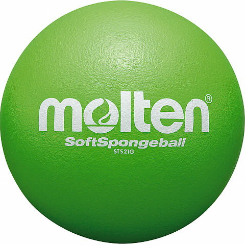モルテン molten ボール ソフトスポンジボール 緑　グリーン　直径約21cm 200-230g スポンジ製 STS21R　 台湾製　器具・備品 　xa-sts21g