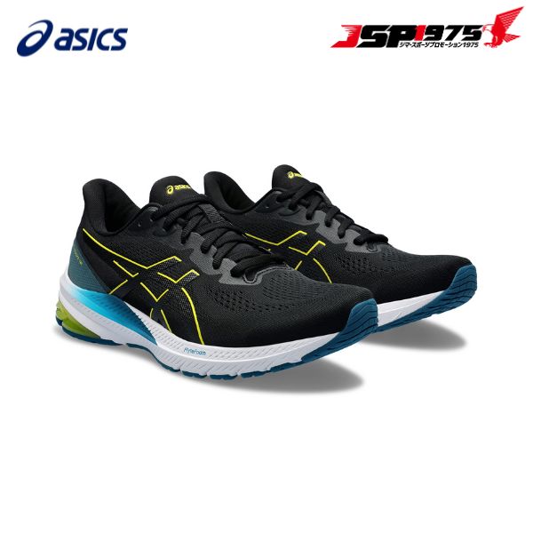 ASICS アシックス GT-1000 12 メンズ ランニングシューズ ジョギング トレーニング ウォーキング ジム エクササイズ スポーツ 普通幅 スタンダード スニーカー 通勤 24SS BLACK×YELLOW 26.5cm 1011b631