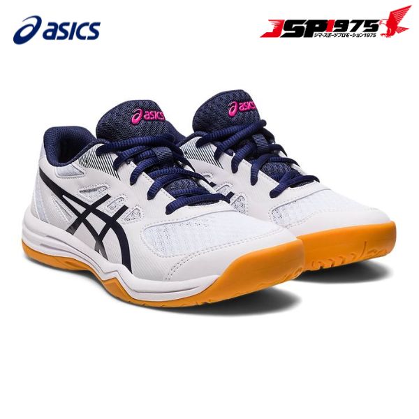 アシックス ASICS ジュニア バレーボール シューズ UPCOURT 5 GS 1074a039 ホワイト×ネイビー 23.0cm 2023年モデル