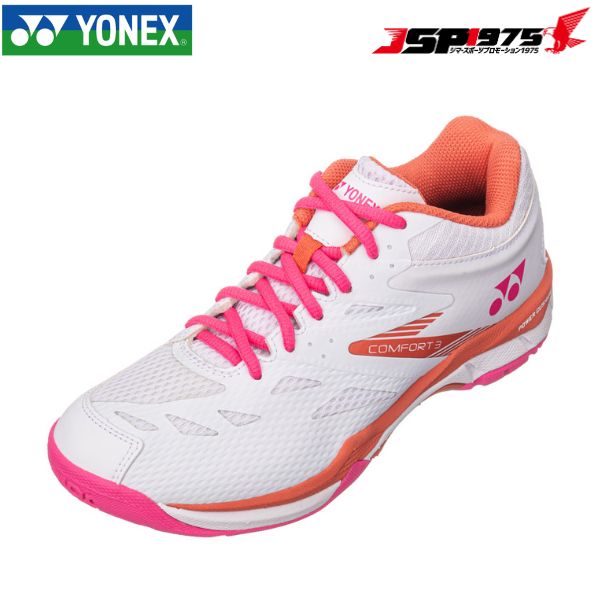 【送料無料】ヨネックス（yonex）バドミントンシューズ パワークッション パワークッションコンフォート3 ホワイト×ピンク 22.0cm　レディース ローカット shbcf3l