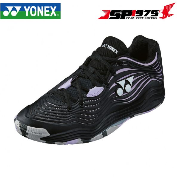 ヨネックス YONEX パワークッション フュージョンレブ5メンAC SHTF4MGC メンズ テニス オールコート用 3E ブラック パープル 23.5cm 部活 2023年春夏モデル