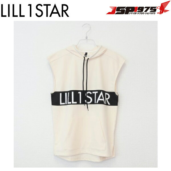 【送料無料】【リルワンスター】Lill one STAR ラインロゴノースリーブパーカー オフホワイト XLサイズ..