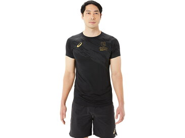 【アシックス】 asics ドライイーグルライン半袖シャツ パフォーマンスブラック Sサイズ バレーボールウエア 半袖 Tシャツ 黒 バレーボール 2051A304