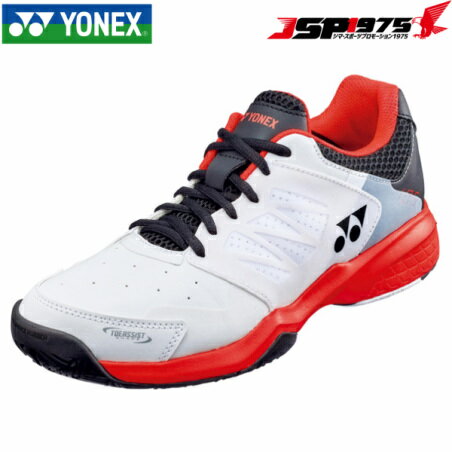 【送料無料】ヨネックス YONEX ユニセックス ソフトテニス 軟式 シューズ クレー・砂入り人工芝コート用 POWER CUSHION 105 パワークッション105 SHT105 ホワイト/レッド 3E 24.0cm メンズ レディース 部活 2022年春夏モデル