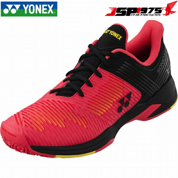 【送料無料】ヨネックス YONEX テニスシューズ メンズ パワークッション ソニケージ 2 メン GC SONICAGE 2 オムニ・クレーコート用 SHTS2MGC053 3E レッド/ブラック 25.5cm 部活 2021年春夏モデル