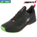 ヨネックス YONEX ソフトテニスシューズ POWER CUSHION SONICAGE 3 MEN GC パワークッション　ソニケージ3MGC クレー・砂入り人工芝コート用 SHTS3MGC メンズ ブラック/ライムグリーン 25.5cm 部活 2022年モデル 2022年10月発売