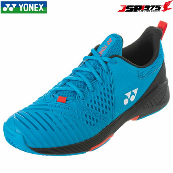 ヨネックス YONEX テニスシューズ ユニセックス パワークッションソニケージ 3ワイドAC SONICAGE 3 WIDE AC SHTS3WAC オールコート用 メンズ ブルー/ブラック 25.0cm 部活 2022年モデル 2022年10月発売