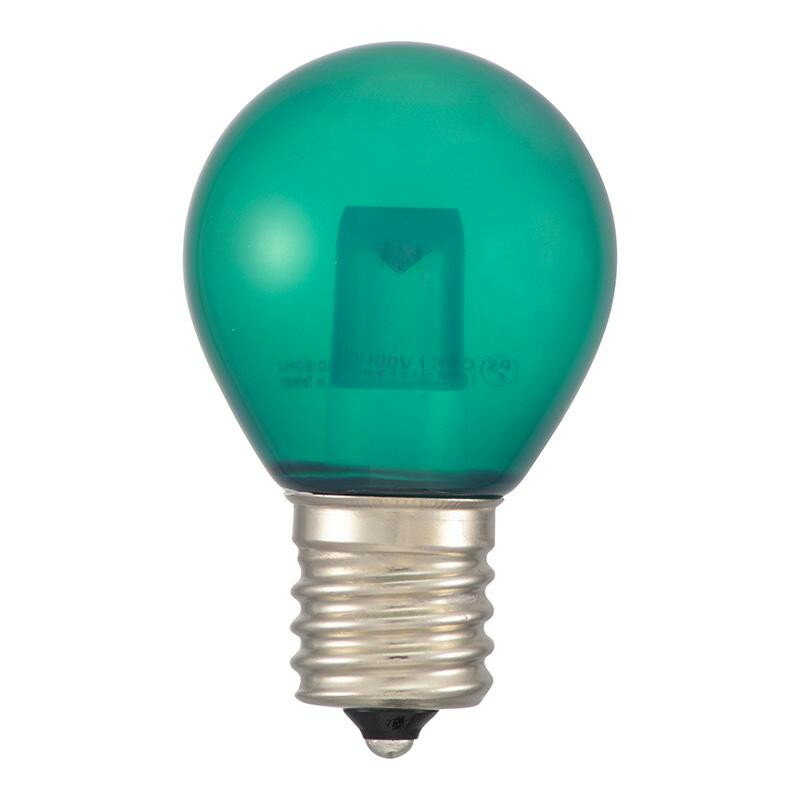 OHM LEDサイン球装飾用 S35/E17/1.2W/6lm/クリア緑色 LDS1G-H-E17 13C 1