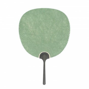 日本製(MADE IN JAPAN) 大型うちわ 大地 手染め雲龍紙 (緑) 1371