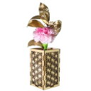 A&K プリザーブドフラワー 一輪挿し プチカーネーションピンク 花立て カバー付きセット P-017