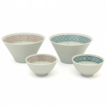 三郷陶器 とくさ七宝文 ペアサラダセット 6829-03